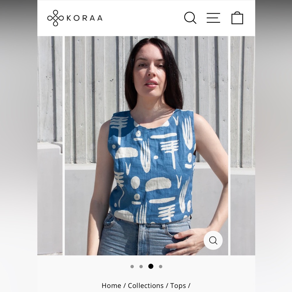 100% Cotton Hand-Printed Koraa Top